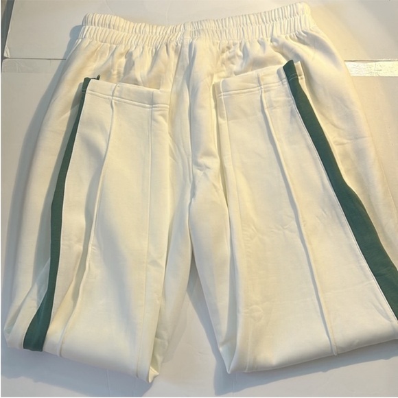 FP Movement Large Sweatpants Right On Track Pants white green stripe pockets - Picture 6 of 12